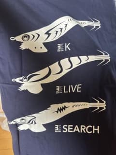 YAMASHITA エギングデザイン Tシャツ ネイビーのサムネイル