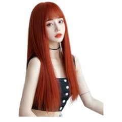 Hawkkо ロングストレートウィッグ オレンジのサムネイル
