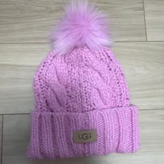サマンサ様専用UGG ニット帽 ポンポン付き ピンクのサムネイル