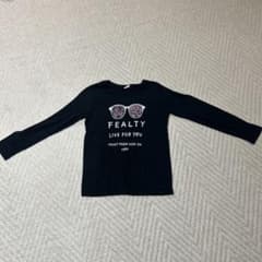 黒い長袖Tシャツ Lサイズ プリントデザインのサムネイル