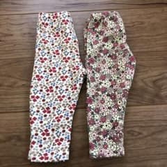 ズボン 裏起毛 花柄 80 2枚セットのサムネイル