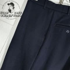 人気 リーバイス アクションスラックス W38 ネイビー テーパード ポリ