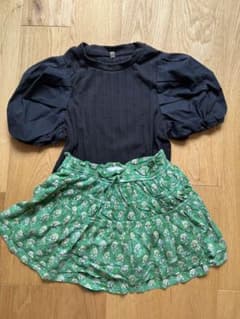 ZARA 花柄 キュロットスカート 122cm グリーンのサムネイル