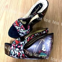 激レア irregular choice ウッドソールチェリー パンダ サンダル 
