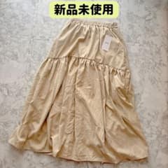 【新品タグ付き】fifth ピーチスキンギャザーロングスカート　ベージュのサムネイル