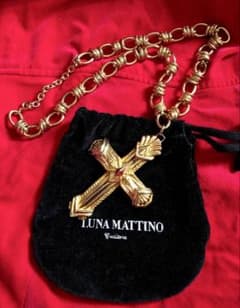 LUNA MATTINO ルナマティーノクロスネックレス ゴールド十字架90s LUNA MATTINO ルナマティーノクロスネックレス ゴールド十字架90s