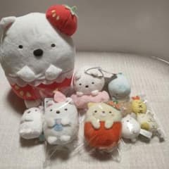 스미코구라시 딸기 페어 파티 우츠부세 봉제인형 시로쿠마 고양이