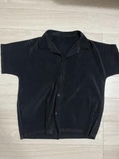 AKEPT プリーツボタン半袖カラーオープンTシャツのサムネイル