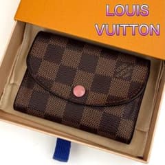 ルイヴィトン ダミエ ポルトモネ ロザリ 折り財布 ピンク ローズバレ