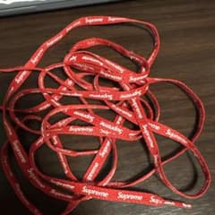 supreme スニーカー用　シュプリーム　エアフォースワンの　紐　赤のサムネイル