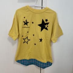 スター柄プリント 半袖Tシャツ イエローのサムネイル