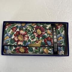 大島紬 花柄 長財布 赤い箱付き 大島紬 花柄 長財布 赤い箱付き