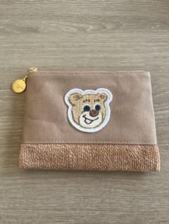 LOVERARY BY FEILER ポーチ ベア刺繍 ベージュ　極美品のサムネイル