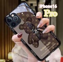 iPhone16Pro ケース クマ ブラウン 耐衝撃 携帯ケース