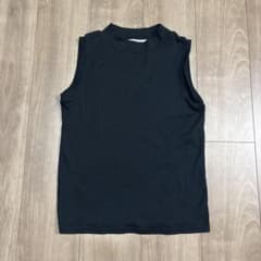 【URBANITY／しまむら】ノースリーブ リブ ハイネック ブラックのサムネイル