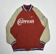 90s Nike NBA CLIPPERS スタジャン 刺繍ロゴ レッド 古着のサムネイル