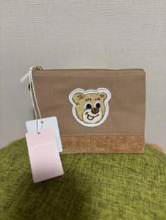 【新品未使用】オールドテディ ワッペンポーチ　ベージュのサムネイル