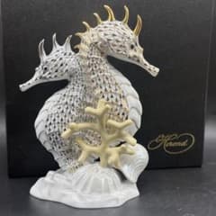 HEREND タツノオトシゴ ペア ゴールド プラチナ フィギュリン ヘレンド HEREND タツノオトシゴ ペア ゴールド プラチナ フィギュリン ヘレンド
