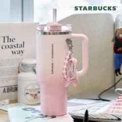 韓国スタバ スタンレー コラボ タンブラー ピンク バレエ デコチャーム
