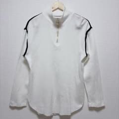 CULLNI ハーフジップワッフルプルオーバー ホワイト 1 ゴールドジップ 