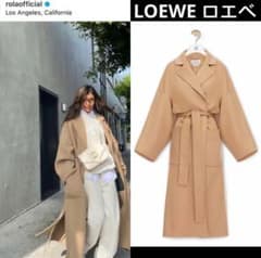 LOEWE カーキ ロングコート ベルト付きのサムネイル