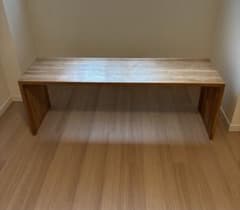 scanteak 無塗装　チーク無垢材　ダイニングベンチ