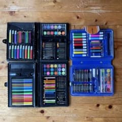画材セット 水彩絵の具 サインペン 水性ペン クレヨン 色鉛筆 筆