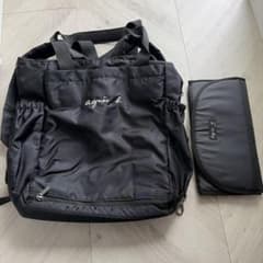 agnès b. マザーズバッグ＋オムツ替えマット付 agnès b. ブラック マザーズバッグ おむつ替えマット付き - メルカリ