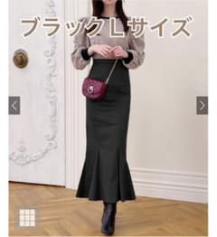 GRL グレイル ハイウエストマーメイドツイルスカート　rut596のサムネイル
