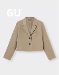 GU テーラードクロップドジャケット ベージュ Mサイズのサムネイル
