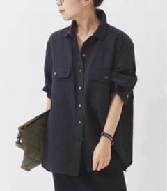 美品＊プラージュ ドレープアサミディスリーブシャツ リネン混 
