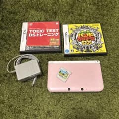 Nintendo 3DS LL ピンク 本体 充電器 ソフト付きのサムネイル