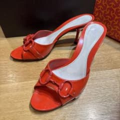 GUCCI ホースビット パテントレザー サンダル オレンジレッド - メルカリ