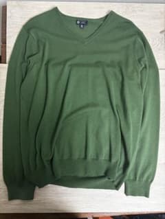 J.CREW イタリアンメリノ Vネックニット グリーン Lのサムネイル