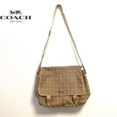 大容量　美品　COACH　コーチ　シグネチャー　ショルダーバッグ　ベージュのサムネイル