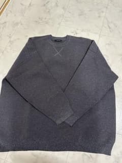 JEANASIS ガゼット付き クルーネックニット チャコールのサムネイル