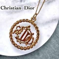 美品❣️ クリスチャンディオール エンブレム ネックレス ゴールド 