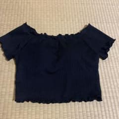 GU カップ付き クロップド丈 トップス ブラック Sのサムネイル