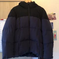 ダウンジャケット　GU 高品質　黒×ネイビーのサムネイル
