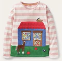 Mini Boden 長袖カットソー ボーダー 馬 128cm
