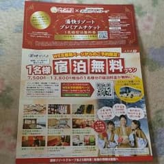 湯快リゾート １名無理宿泊券のサムネイル