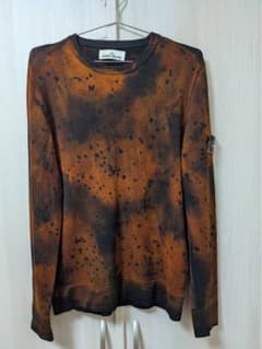 stone island オレンジ・スプラッター長袖トレーナー - メルカリ