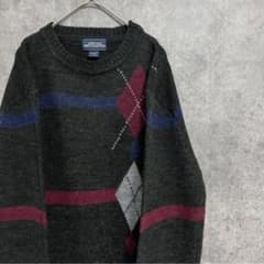 90s vintage 무늬 니트 아크릴 남성 L 헌 옷 개성파