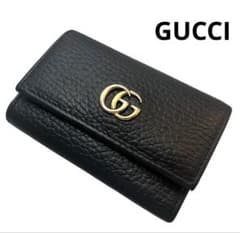 GUCCI グッチ マーモント GG 6連キーケース ゴールド金具 鍵入れ 黒