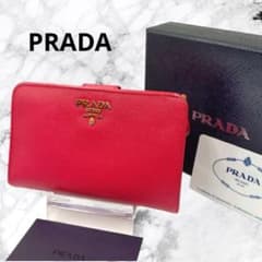 PRADA プラダ 財布 二つ折り財布 サフィアーノ ピンク 箱付 - メルカリ