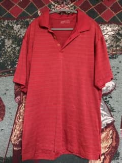古着/NIKE GOLF メンズ ポロシャツ レッド ボーダー XL 00sのサムネイル
