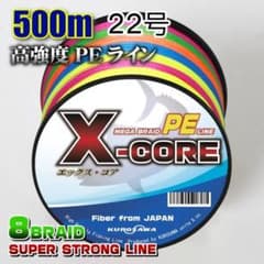 高強度PEラインX-CORE22号209lb(8編)500m巻！5色マルチカラー - メルカリ