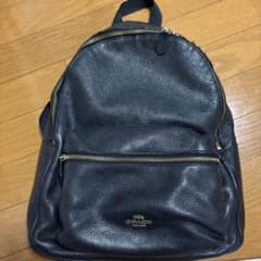 coach ブラック レザー リュック バックパック - メルカリ