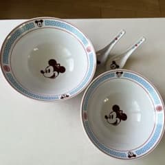 東京ディズニーリゾート ミッキー　ボウル　ラーメン鉢　レンゲ　セットのサムネイル