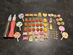 食べ物系メインデコパーツセット　チョコ&ストロベリーソース付きのサムネイル